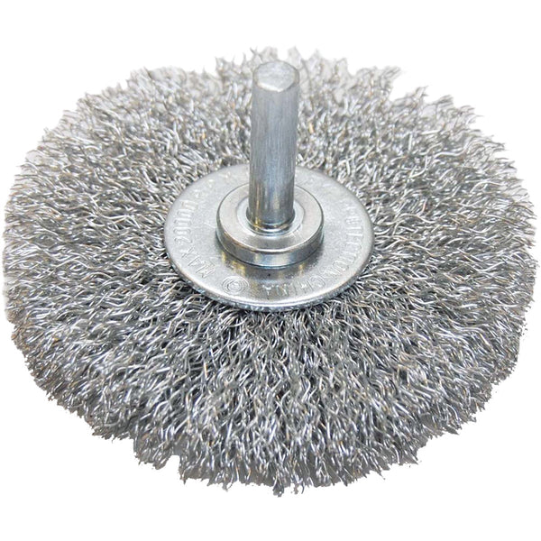 Weiler Vortec 3 In. Crimped, Coarse Drill-Mounted Wire Brush