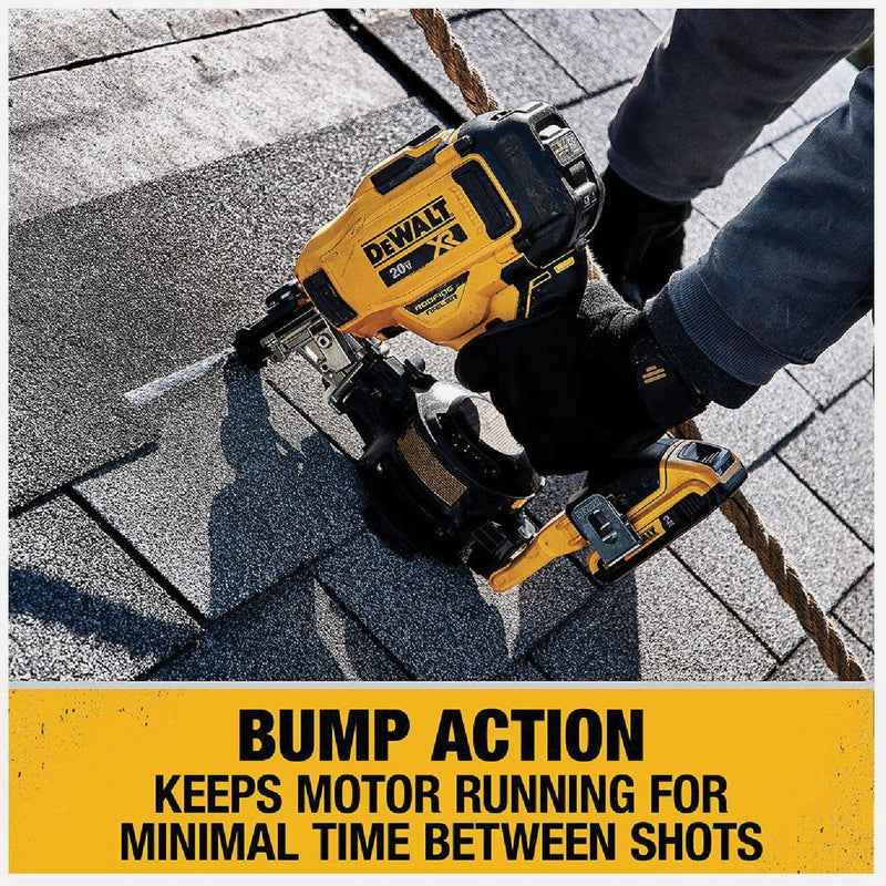 DEWALT 20V MAX Brushless 15 Degree 1-3/4 In. Cordless Coil Roofing Nailer Kit with 2.0 Ah Battery & Charger