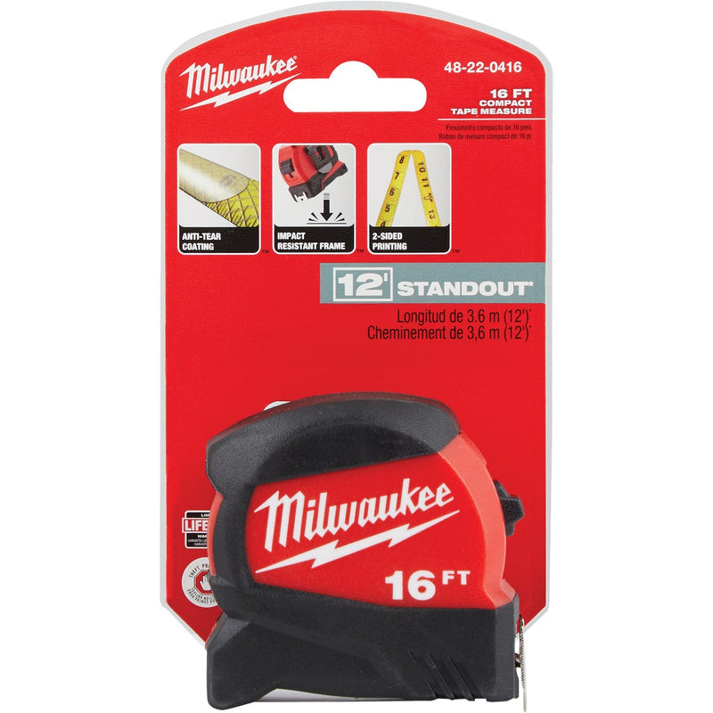 Milwaukee 16 Ft. Compact Wide Blade Tape Measure