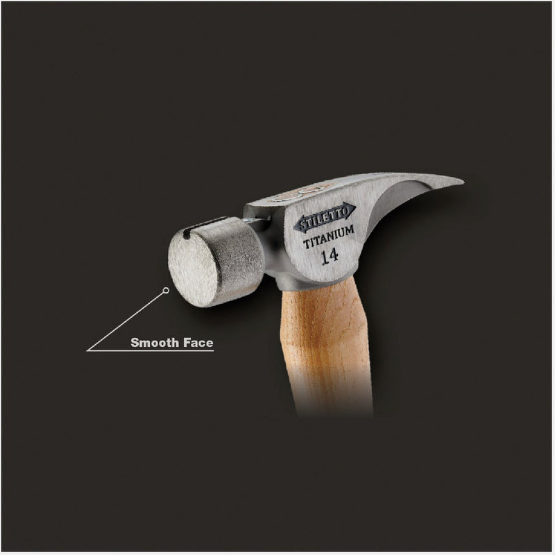 Stiletto 14 Oz. Smooth-Face Framing Hammer with Hickory Handle