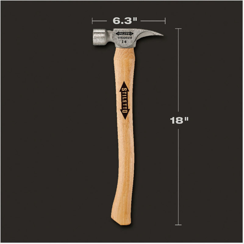 Stiletto 14 Oz. Smooth-Face Framing Hammer with Hickory Handle