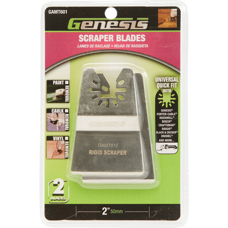 Genesis 2 In. Stainless Steel Rigid & Flexible Scraper Oscillating Blade (2-Pack)