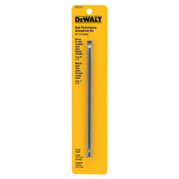 DEWALT Slotted #8-10 6 In. 1/4 In. Power Screwdriver Bit