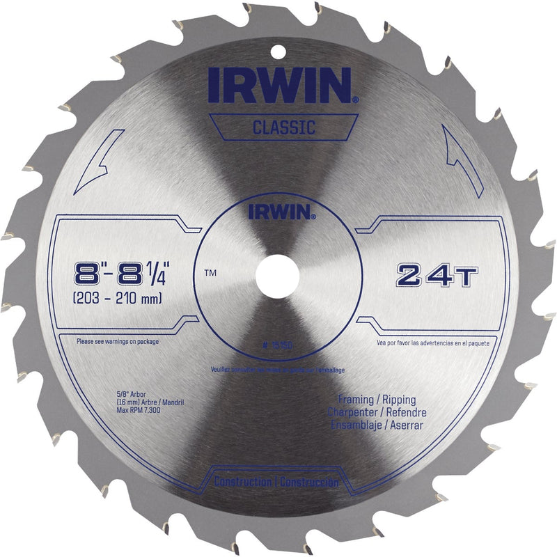 Irwin Classic Series 8-1/4 In. 24-Tooth General Purpose Circular Saw Blade