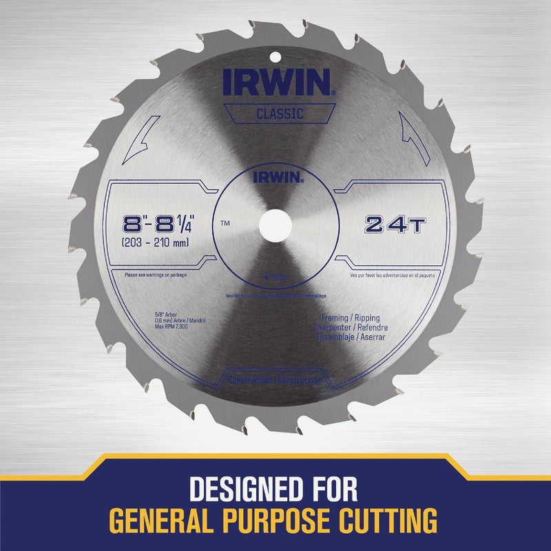 Irwin Classic Series 8-1/4 In. 24-Tooth General Purpose Circular Saw Blade