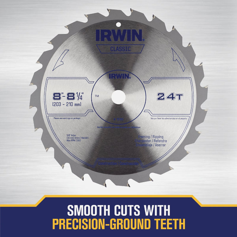 Irwin Classic Series 8-1/4 In. 24-Tooth General Purpose Circular Saw Blade