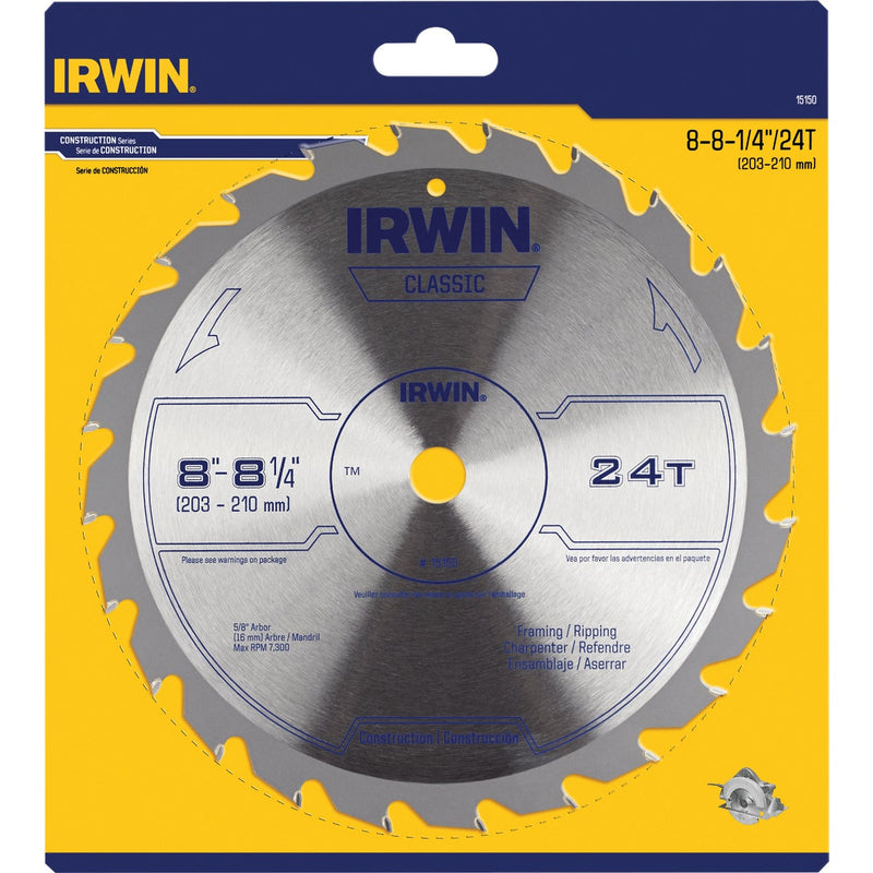 Irwin Classic Series 8-1/4 In. 24-Tooth General Purpose Circular Saw Blade