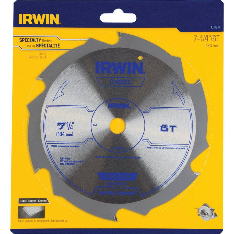 Irwin Classic Series 7-1/4 In. 6-Tooth Fiber Cement Circular Saw Blade