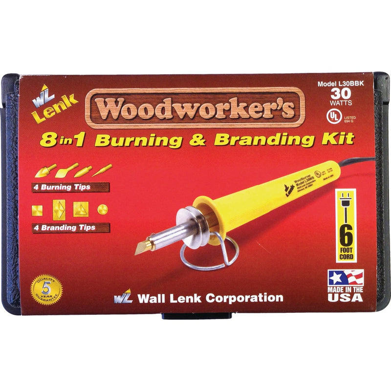 Wall Lenk Woodworker's 30W 8-in-1 Branding & Wood Burning Kit