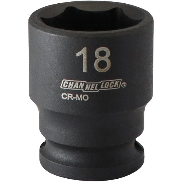 Channellock 3/8 In. Drive 18 mm 6-Point Shallow Metric Impact Socket