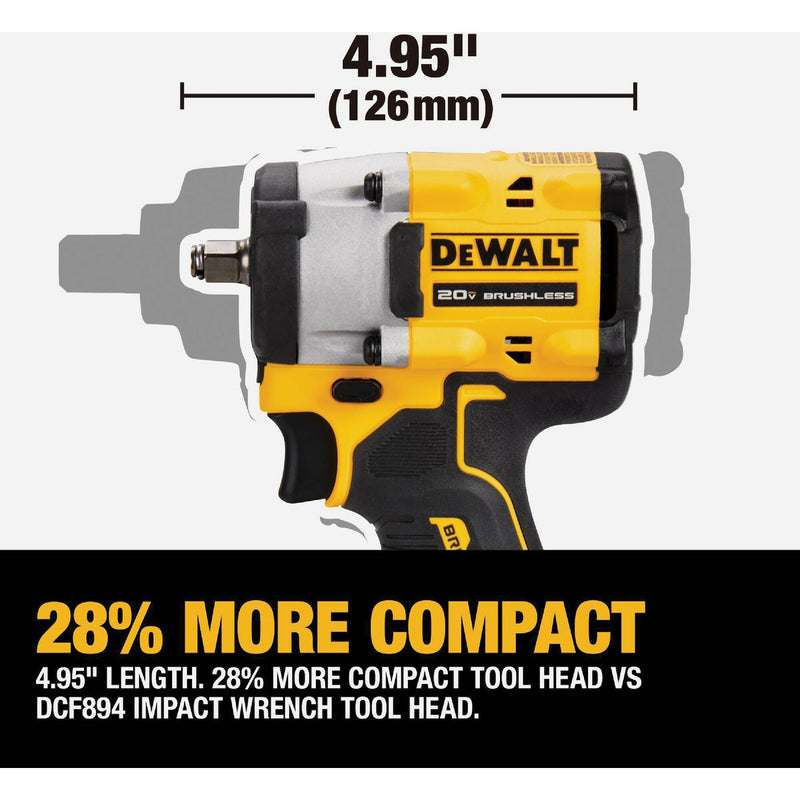 DEWALT ATOMIC 20V MAX Brushless 3/8 In. Cordless Impact Wrench with Hog Ring Anvil (Tool Only)