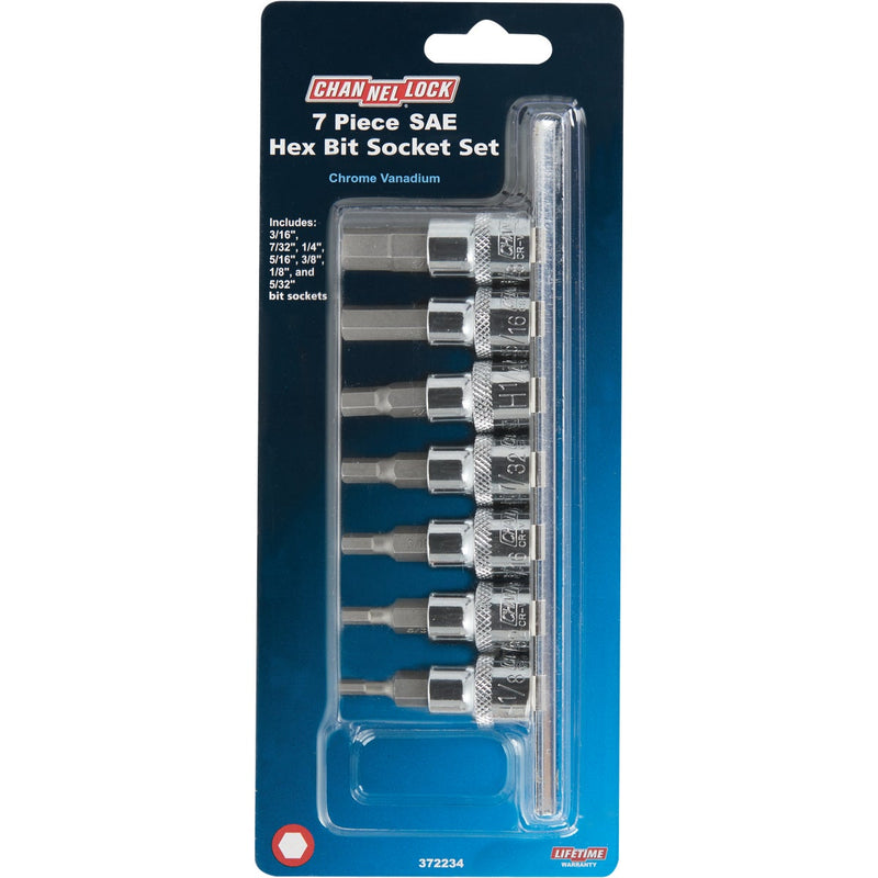 Channellock Standard 3/8 In. Drive 6-Point Hex Bit Socket Set (7-Piece)