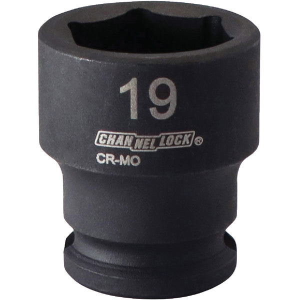 Channellock 3/8 In. Drive 19 mm 6-Point Shallow Metric Impact Socket