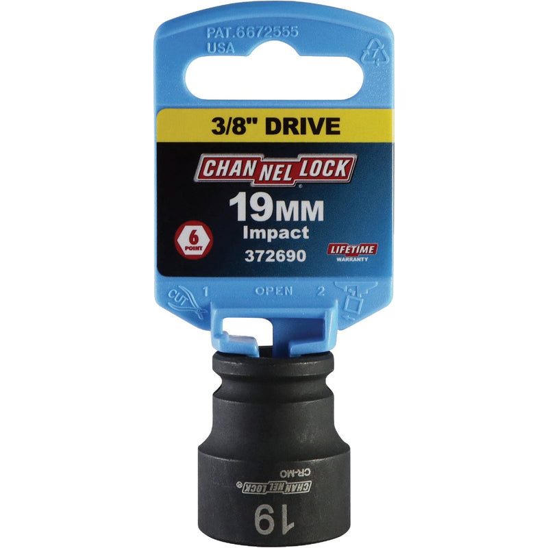 Channellock 3/8 In. Drive 19 mm 6-Point Shallow Metric Impact Socket