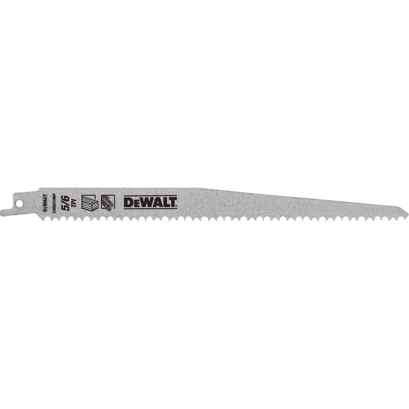 DEWALT 9 In. 6 TPI Pruning Bi-Metal Reciprocating Saw Blade (5-Pack)