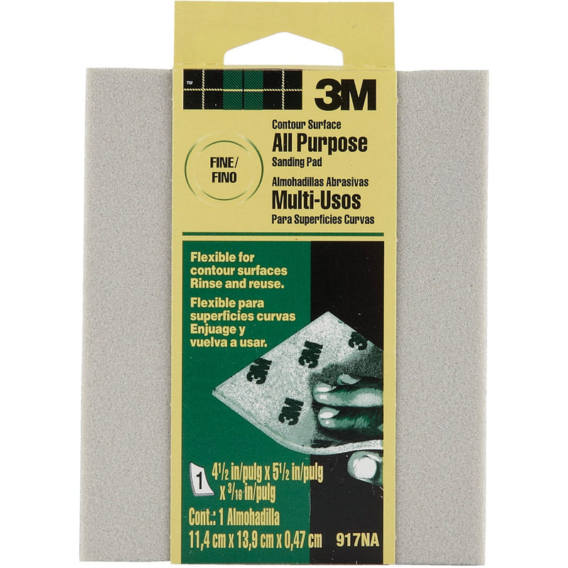 3M 4-1/2 In. x 5-1/2 In. x 3/16 In. General Purpose Sanding Pad, Fine