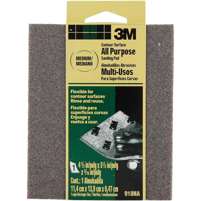 3M 4-1/2 In. x 5-1/2 In. x 3/16 In. General Purpose Sanding Pad, Medium