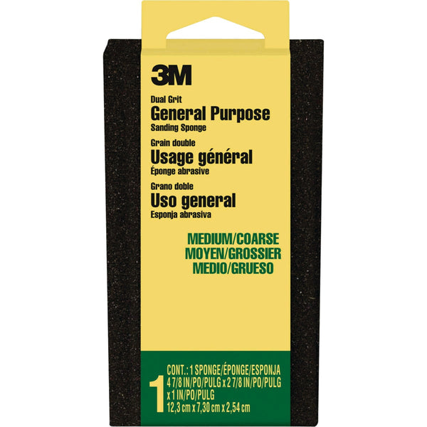 3M 2-7/8 In. x 4-7/8 In. x 1 In. Large Area Sanding Sponge, Medium/Course