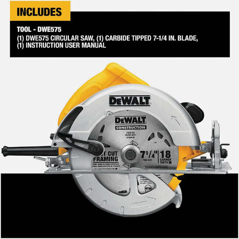 DEWALT 7-1/4 In. 15-Amp Lightweight Circular Saw