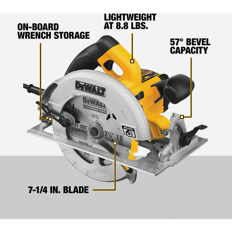 DEWALT 7-1/4 In. 15-Amp Lightweight Circular Saw