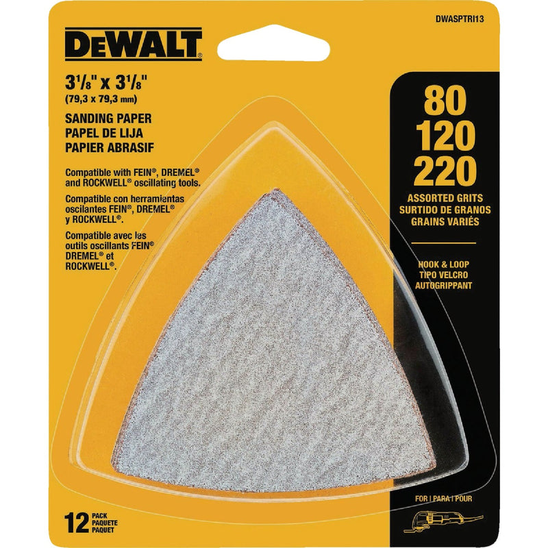 DEWALT 80/120/220 Grit Hook and Loop Oscillating Sandpaper Assortment (12-Pack)