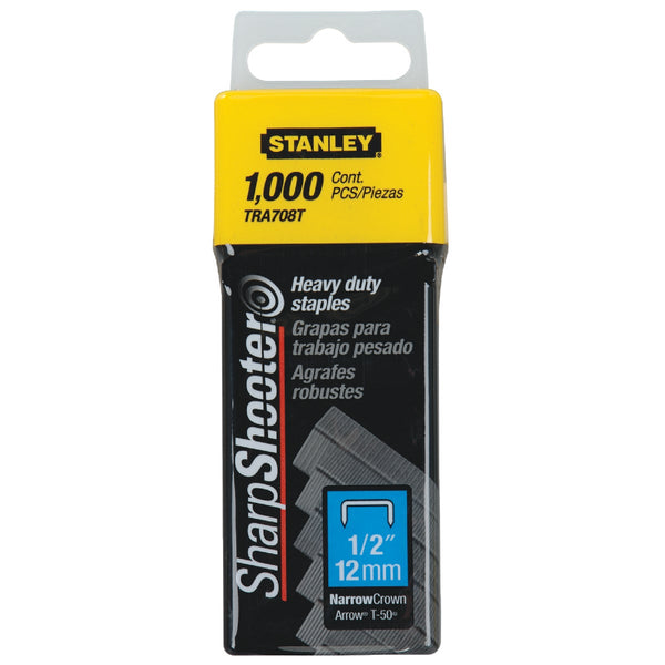 Stanley SharpShooter Heavy-Duty Narrow Crown Staple, 1/2 In. (1000-Pack)