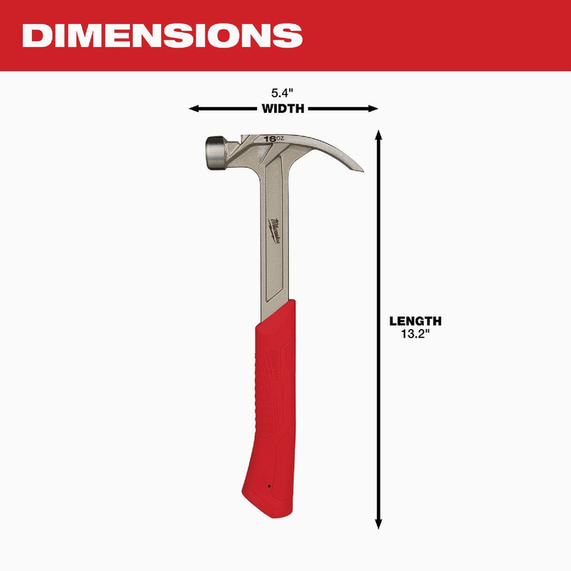 Milwaukee 16 Oz. Smooth-Face Rip Claw Hammer with Steel Handle