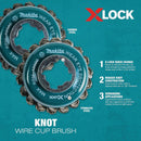 Makita X-LOCK 3-1/8 In. Knotted 0.02 In. Carbon Steel Cup Angle Grinder Wire Brush
