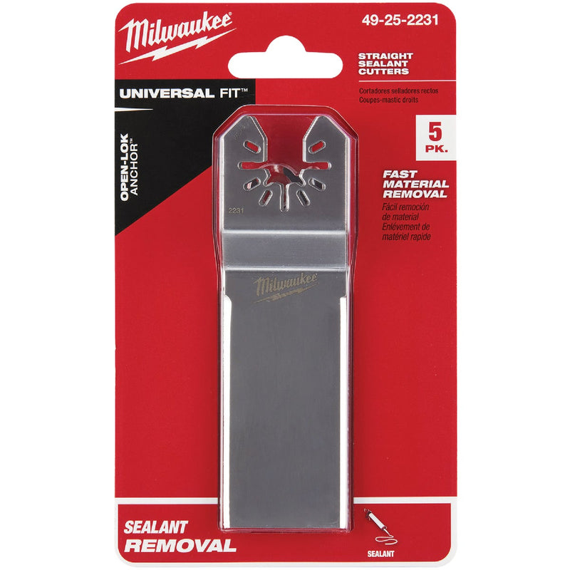 Milwaukee OPEN-LOK Stainless Steel Wide Sealant Cutting Oscillating Blade (5-Pack)