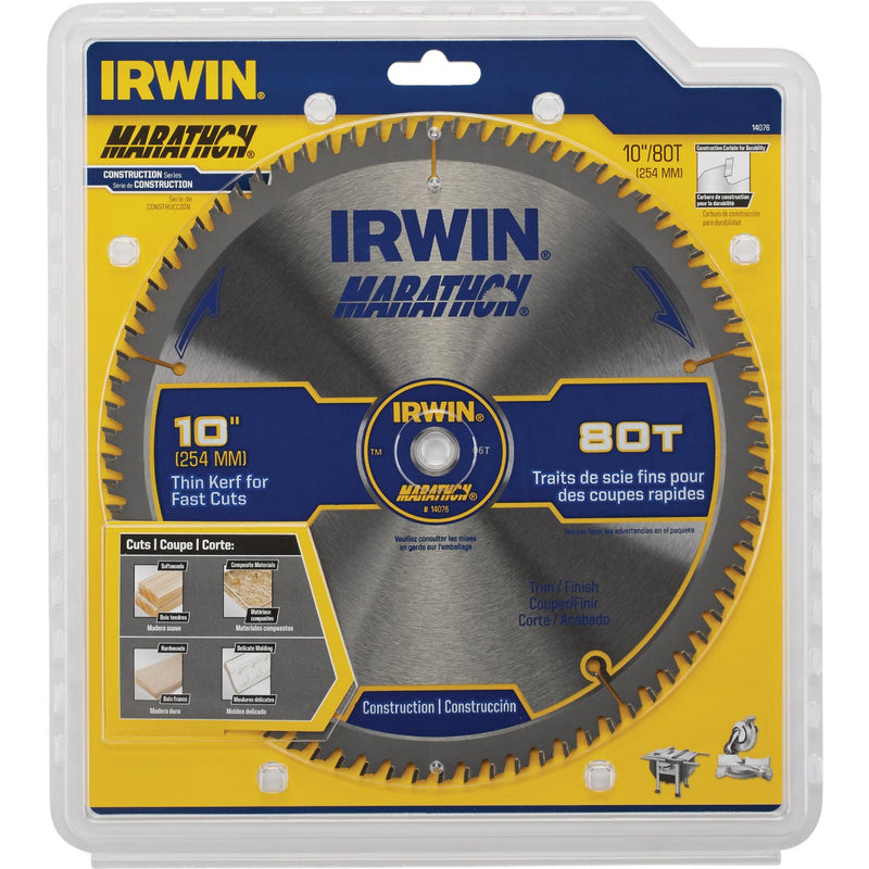 Irwin Marathon 10 In. 80-Tooth Trim/Finish Circular Saw Blade