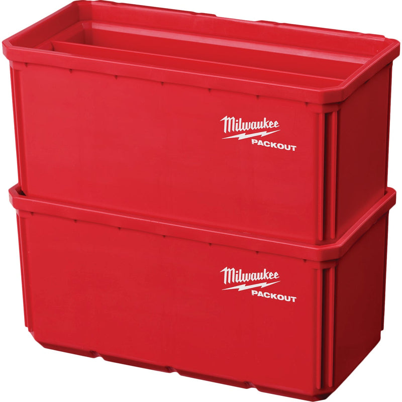 Milwaukee PACKOUT Plastic Red Large Bin Set (2-Pack)