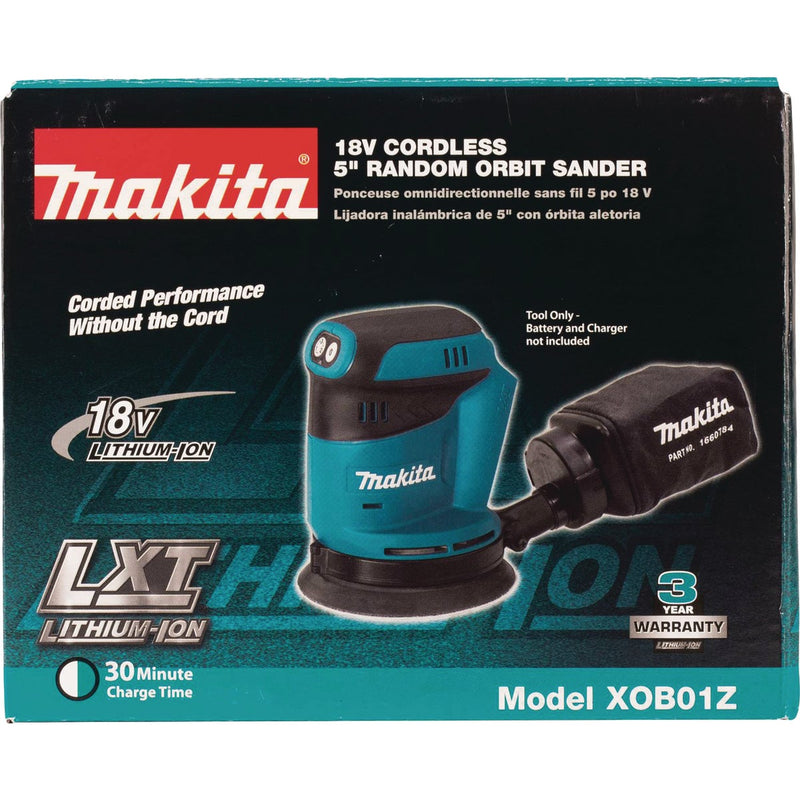 Makita 18 Volt LXT Lithium-Ion 5 In. Cordless Random Orbit Sander (Tool Only)