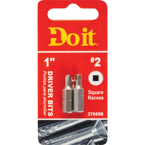 Do it #2 Square Recess 1 In. Insert Screwdriver Bit (2-Pack)