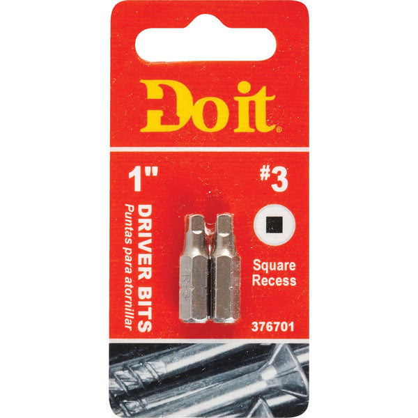 Do it #3 Square Recess 1 In. Insert Screwdriver Bit (2-Pack)