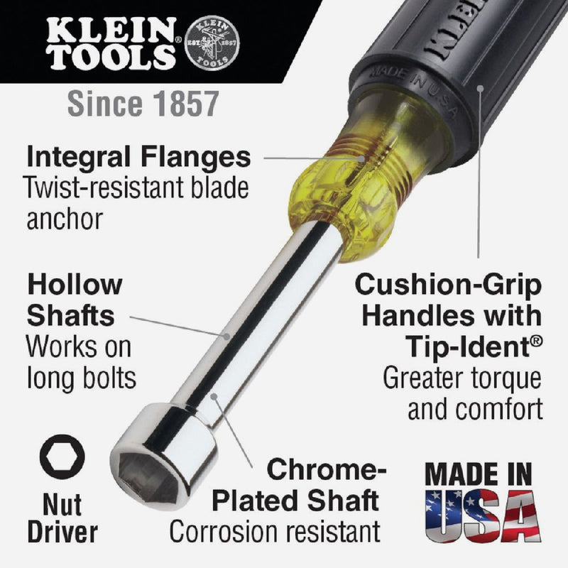 Klein Standard 1/4 In. Nut Driver with 3 In. Hollow Shank