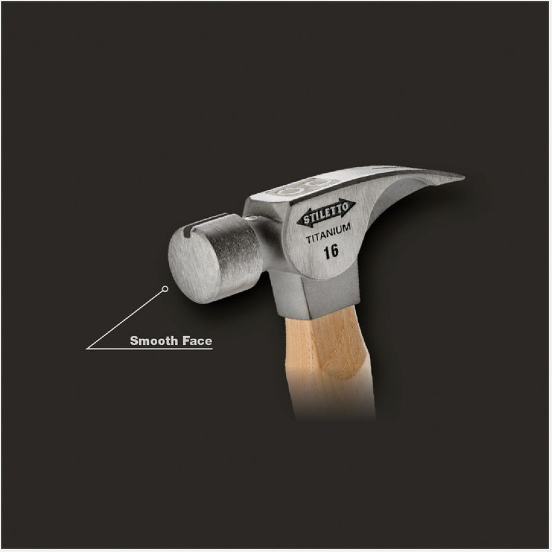 Stiletto 16 Oz. Smooth-Face Framing Hammer with Hickory Handle