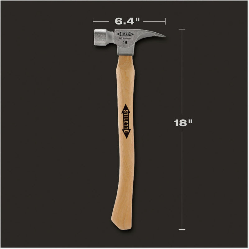 Stiletto 16 Oz. Smooth-Face Framing Hammer with Hickory Handle