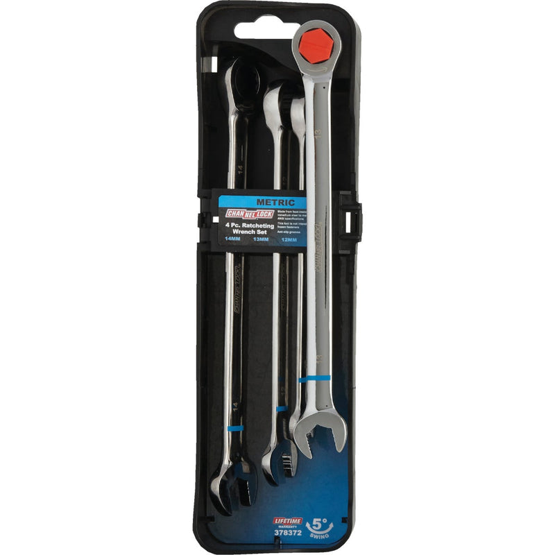 Channellock Metric 12-Point Ratcheting Combination Wrench Set (4-Piece)