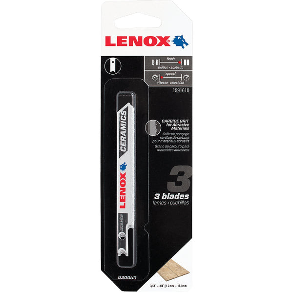Lenox U-Shank 3-1/2 In. Carbide Grit Edge Jig Saw Blade, Ceramics (3-Pack)