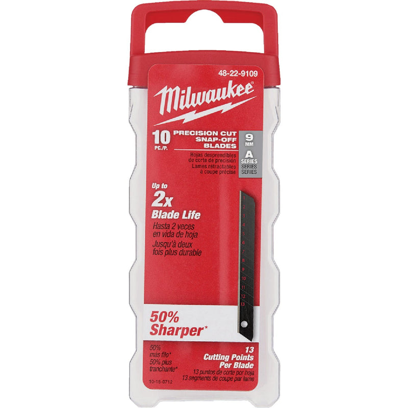 Milwaukee 9mm 13-Point Precision Snap-Off Knife Blade (10-Pack)