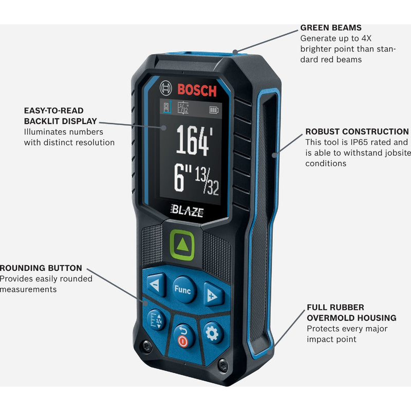 Bosch BLAZE Green-Beam 165 Ft. Laser Measure