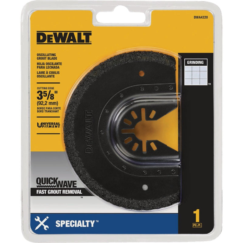 DEWALT Universal Fitment Carbide Grit Fast Cut Semi-Circle Oscillating Grout Removal Blade