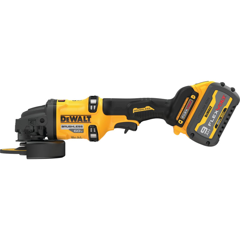 DEWALT FLEXVOLT 60V MAX 4-1/2 In. / 6 In. Brushless Cordless Angle Grinder Kit with FLEXVOLT 9.0 Ah Battery & Charger