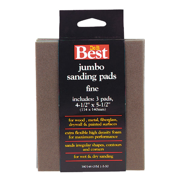 Do it Best Flex 4-1/2 In. x 5-1/2 In. x 1 In. 180 Grit Fine Sanding Sponge (3-Pack)