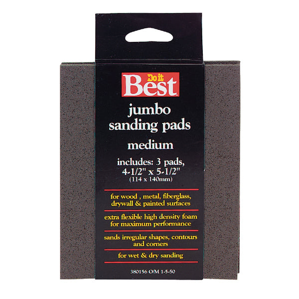 Do it Best Flex 4-1/2 In. x 5-1/2 In. x 1/5 In. 120 Grit Medium Sanding Sponge (3-Pack)