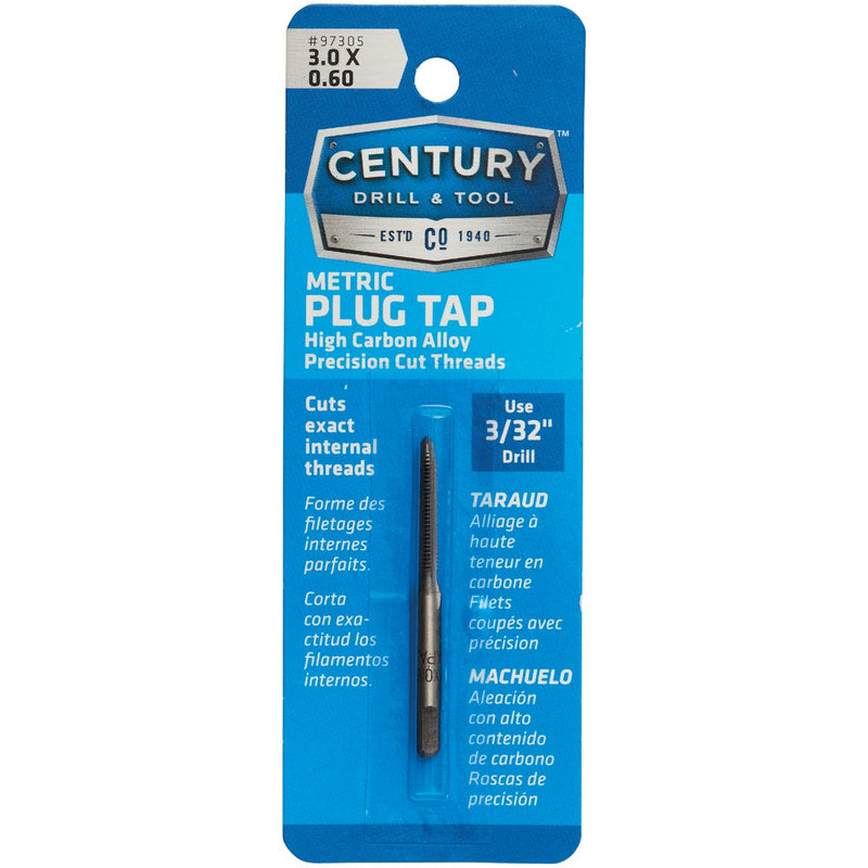 Century Drill & Tool 3.0x0.60 Carbon Steel Metric Tap