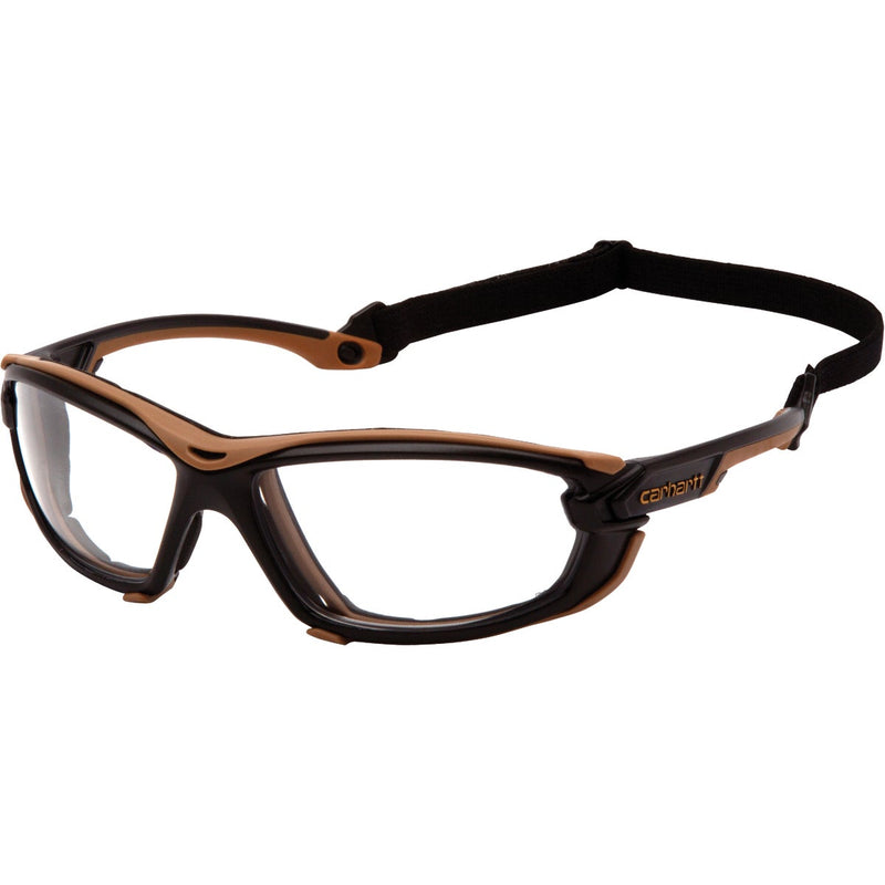 Carhartt Toccoa Black & Tan Frame Safety Glasses with Clear H2MAX Anti-Fog Lenses