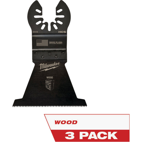 Milwaukee OPEN-LOK 2-1/2 In. HCS Wood Oscillating Blade (3-Pack)