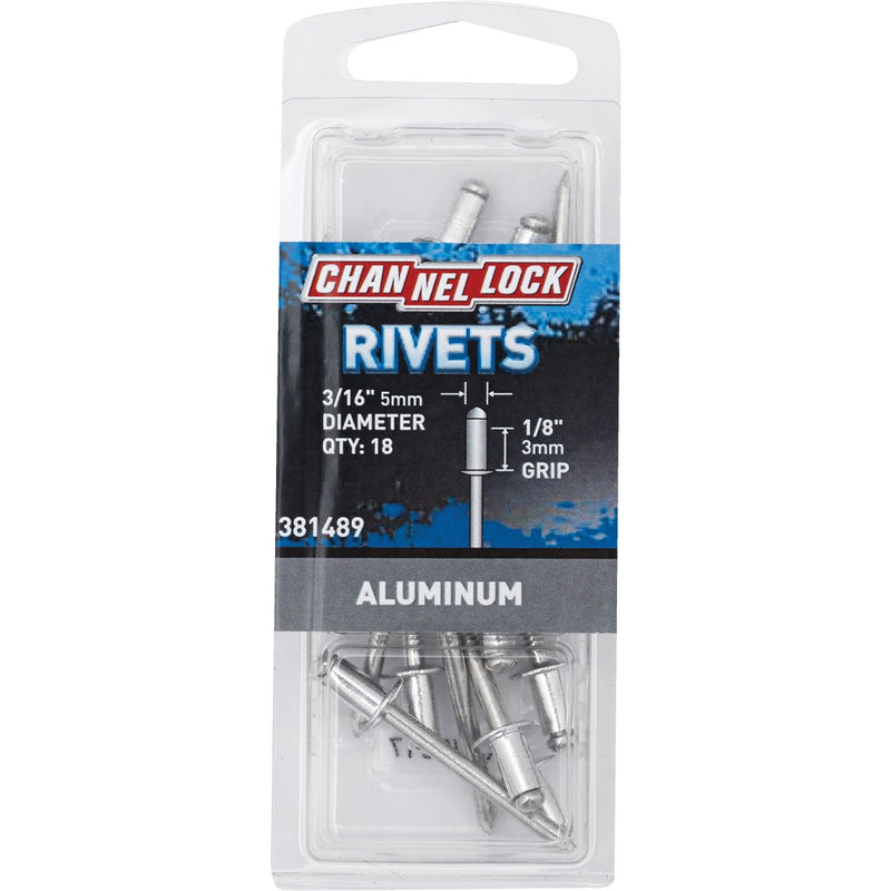 Channellock 3/16 In. Dia. x 1/8 In. Grip Aluminum POP Rivet (18-Pack)