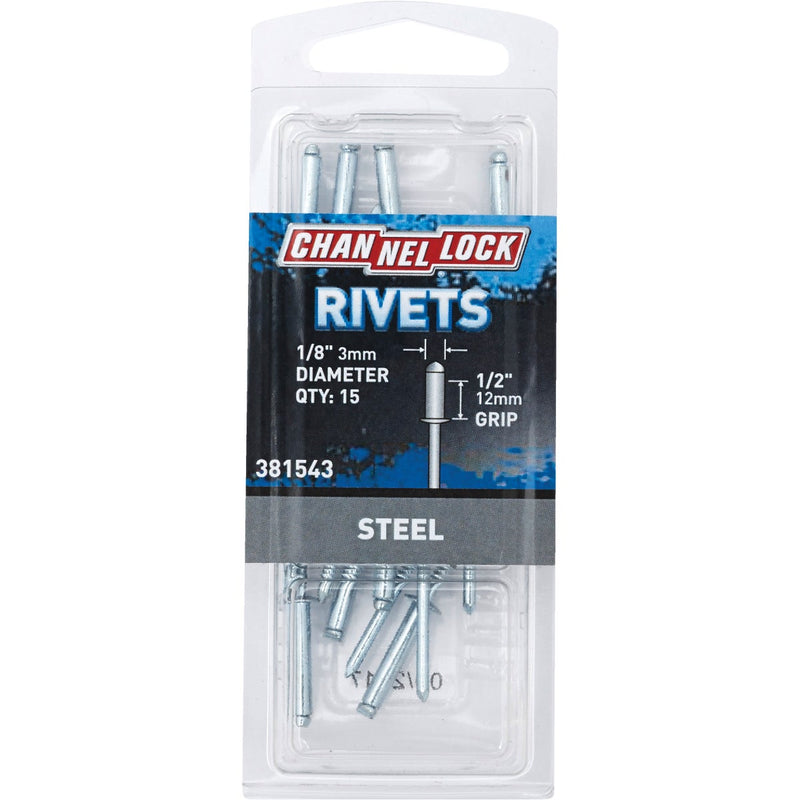 Channellock 1/8 In. Dia. x 1/2 In. Grip Steel POP Rivet (15-Pack)